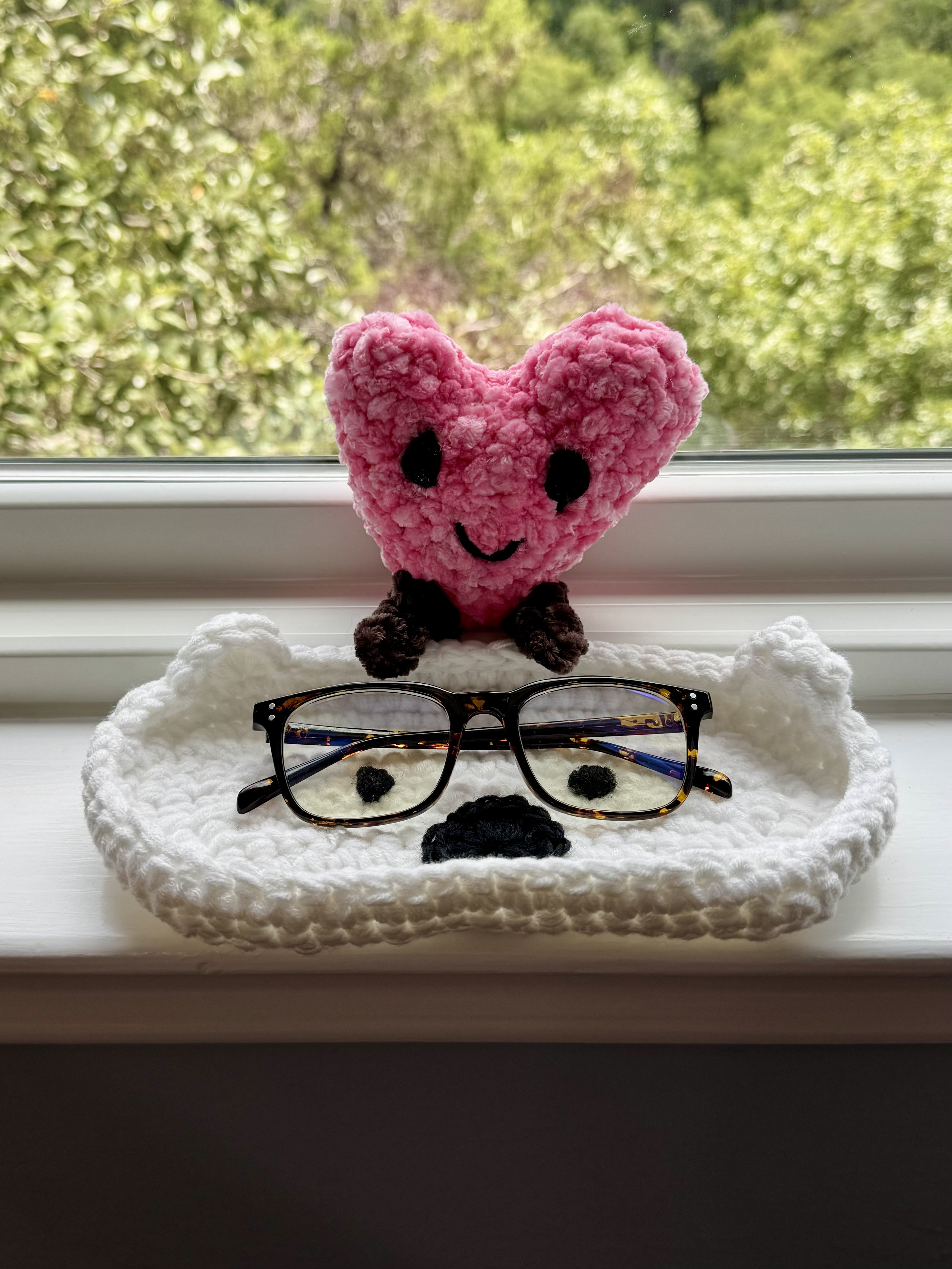 crochet heart + bear