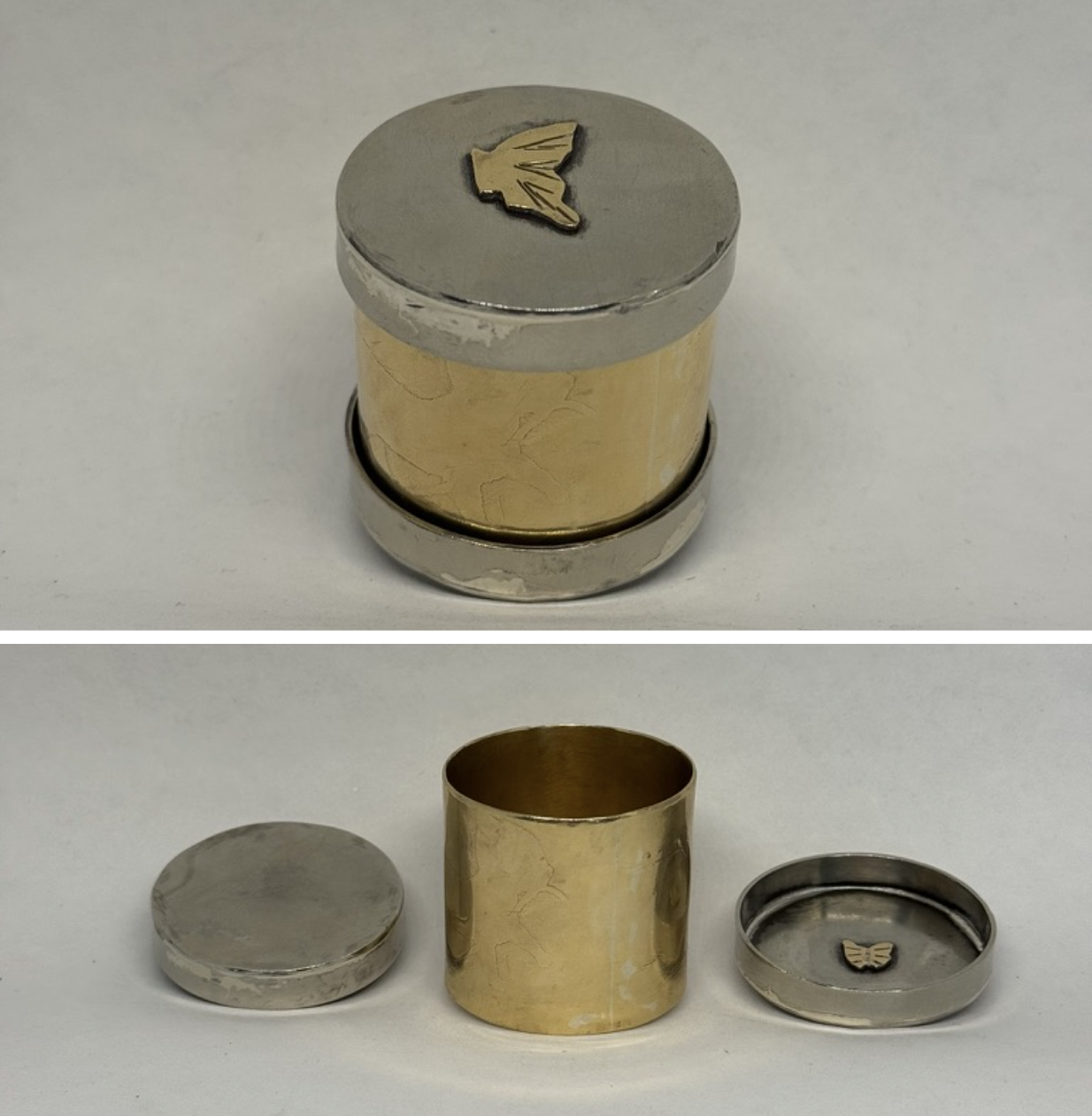 butterfly/cat vessel, double lid