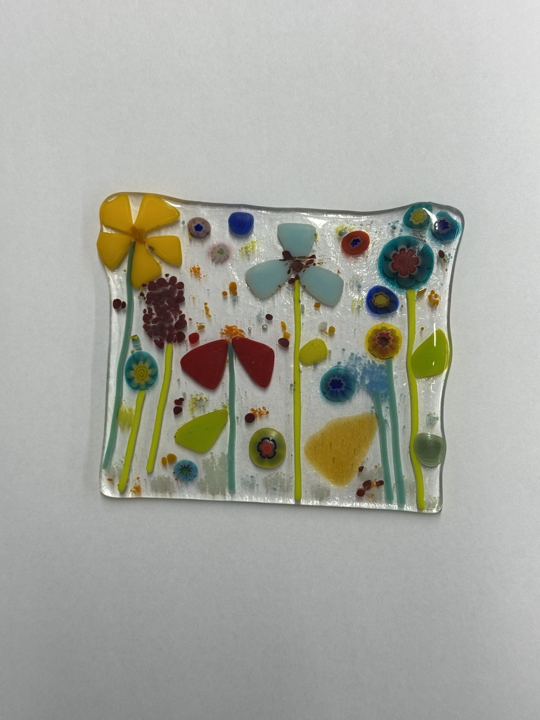 fused glass flowers